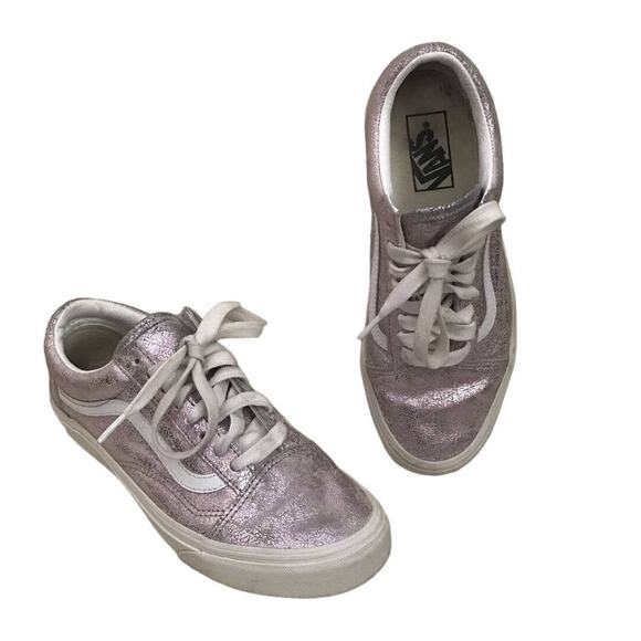 Vans Old Skool Metallic Skate Shoes ROSE GOLD/BLANC DE BLANC Women Size 8 - Picture 2 of 12